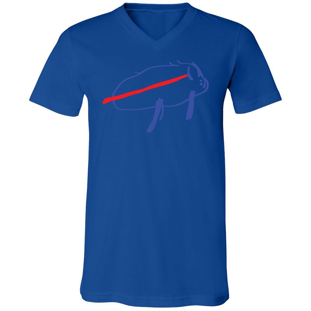 Unisex V-Neck T-Shirt - 7375CYQ4 - True Royal - 4