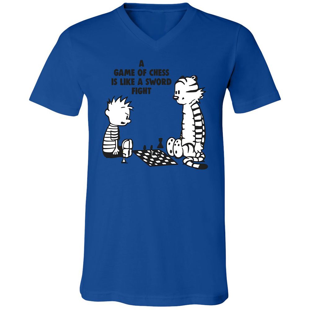 Unisex V-Neck T-Shirt - 7CKZX5JC - True Royal - 4
