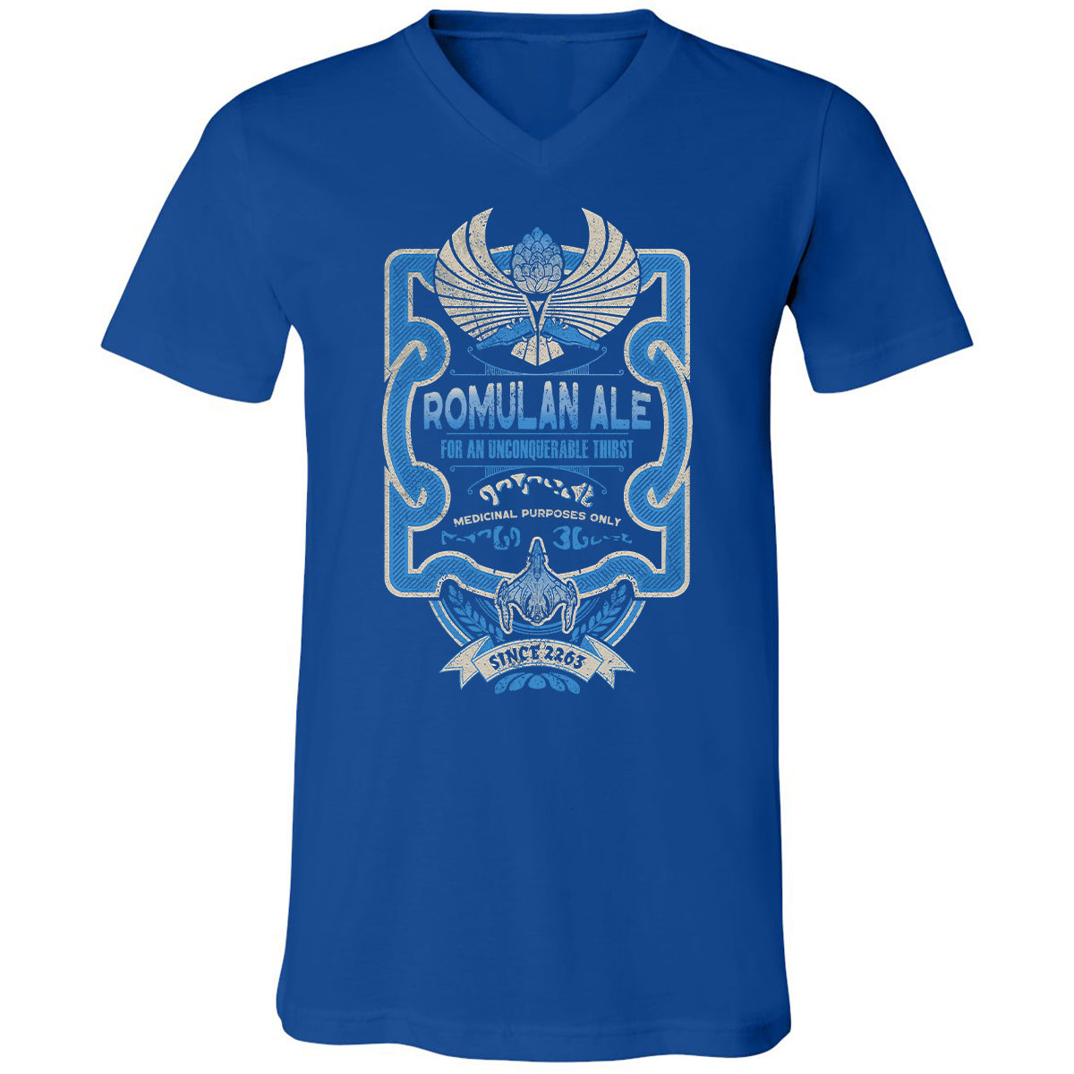 Unisex V-Neck T-Shirt - R5HQYUBM - True Royal - 4