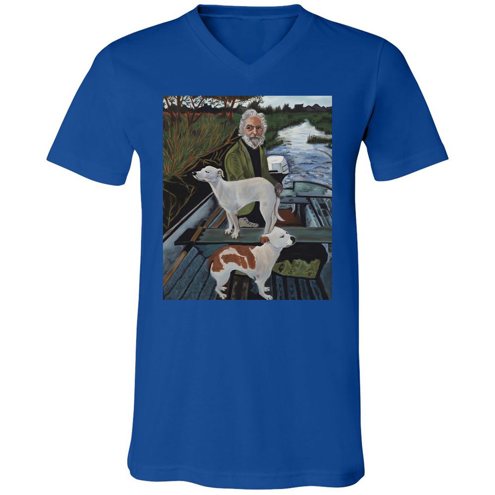 Unisex V-Neck T-Shirt - GQHE6N7J - True Royal - 4