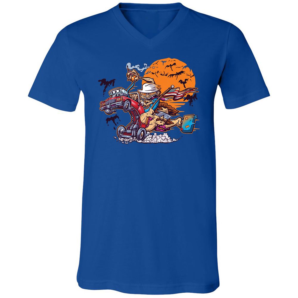 Unisex V-Neck T-Shirt - KZKCJ1RN - True Royal - 4
