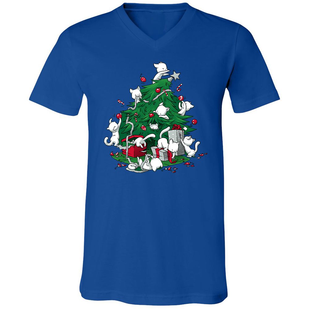 Unisex V-Neck T-Shirt - QZ5ZDD4R - True Royal - 4