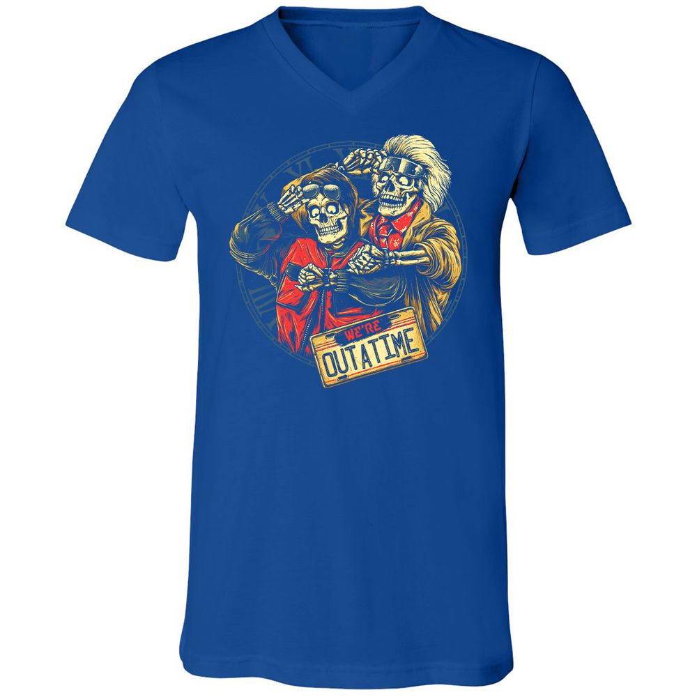 Unisex V-Neck T-Shirt - AG6XJLH8 - True Royal - 4