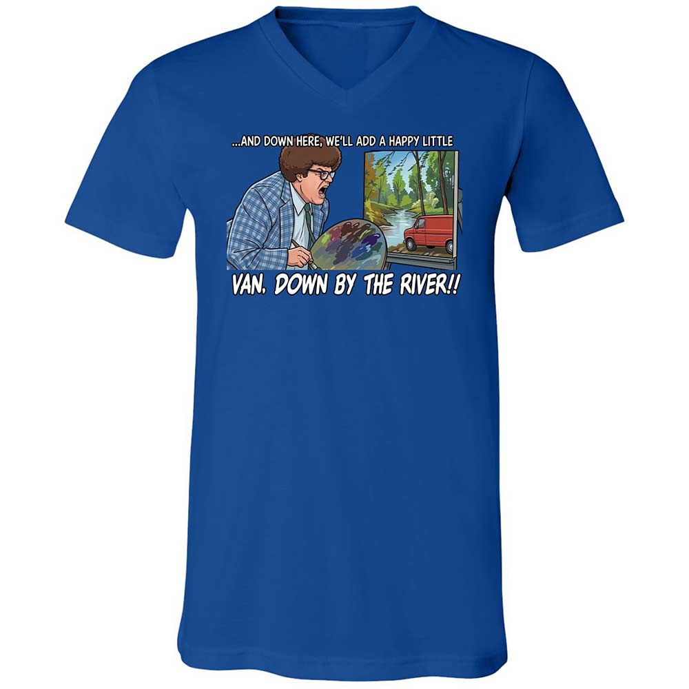 Unisex V-Neck T-Shirt - H3XCQJWC - True Royal - 4