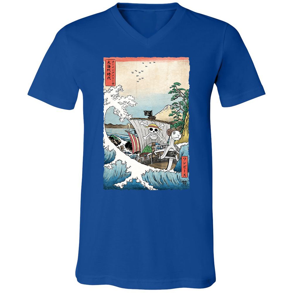 Unisex V-Neck T-Shirt - Q9USZXED - True Royal - 4