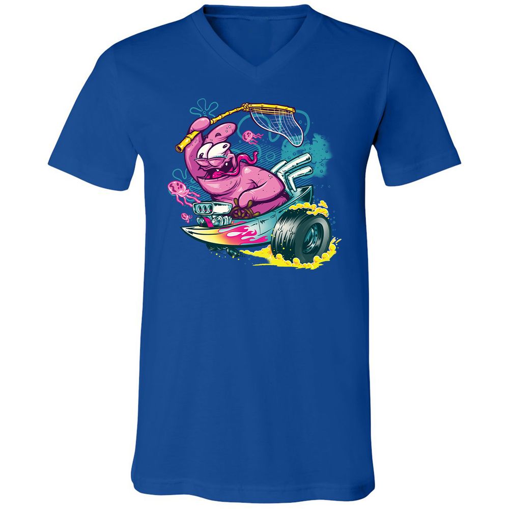 Unisex V-Neck T-Shirt - E4Q1GJP5 - True Royal - 4