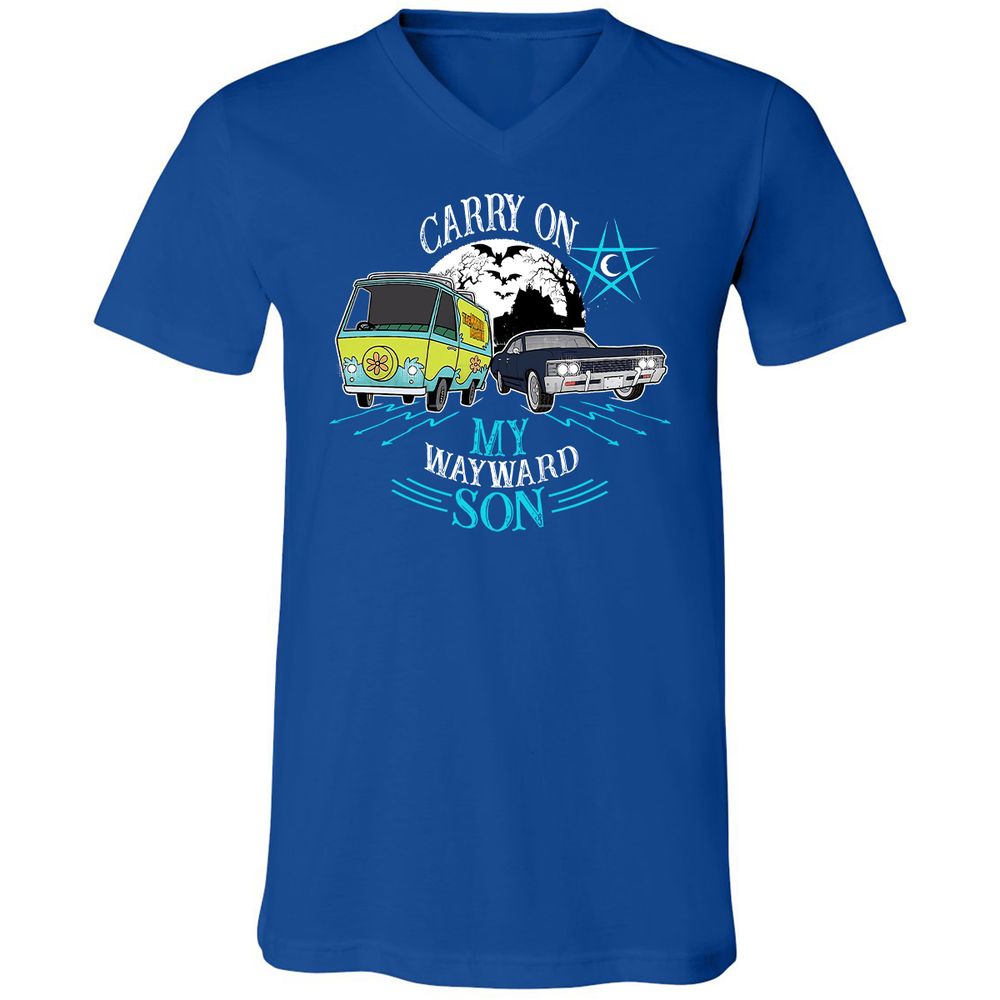 Unisex V-Neck T-Shirt - TZZBD337 - True Royal - 4