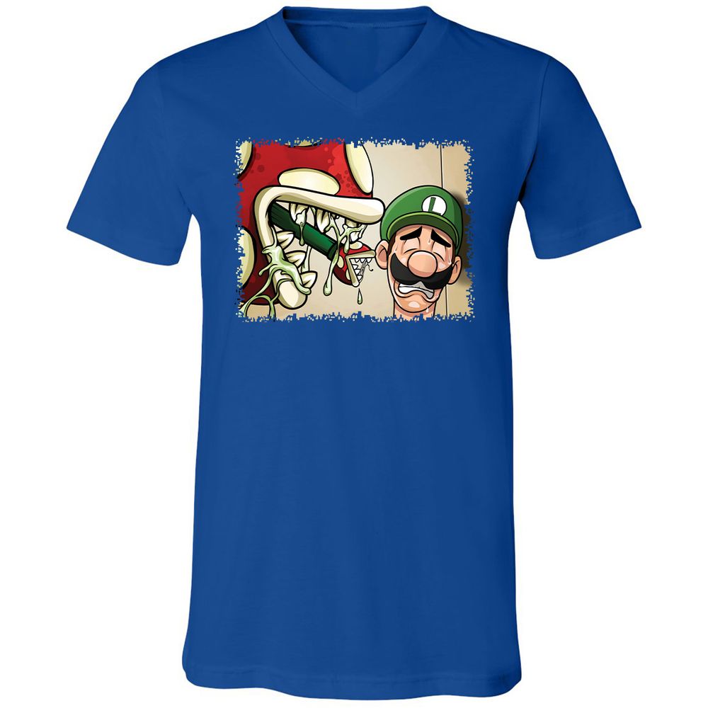 Unisex V-Neck T-Shirt - XJW8PZVB - True Royal - 4