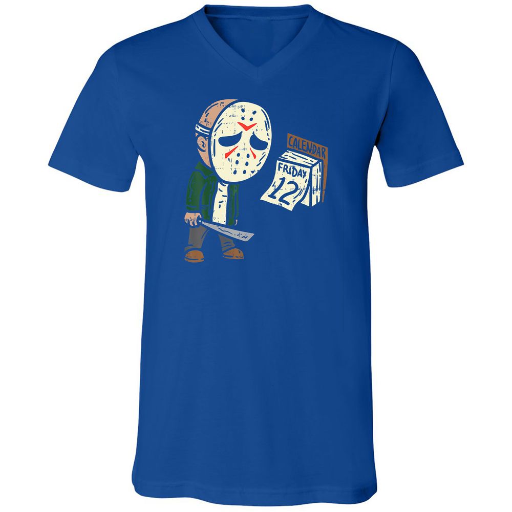 Unisex V-Neck T-Shirt - W1U9XN6D - True Royal - 4
