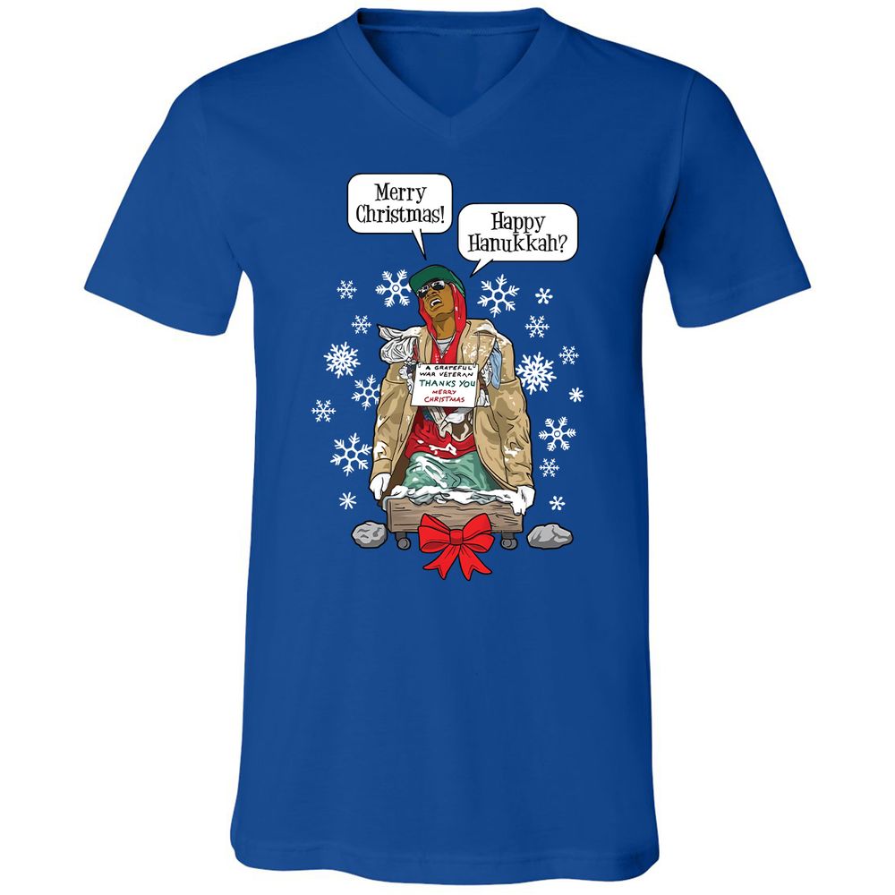 Unisex V-Neck T-Shirt - N77KNJSD - True Royal - 4
