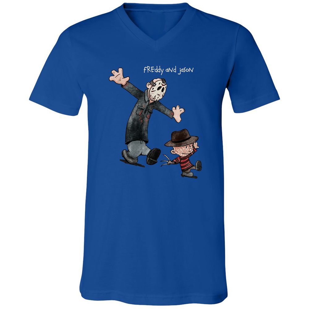 Unisex V-Neck T-Shirt - T3ULUS9N - True Royal - 4