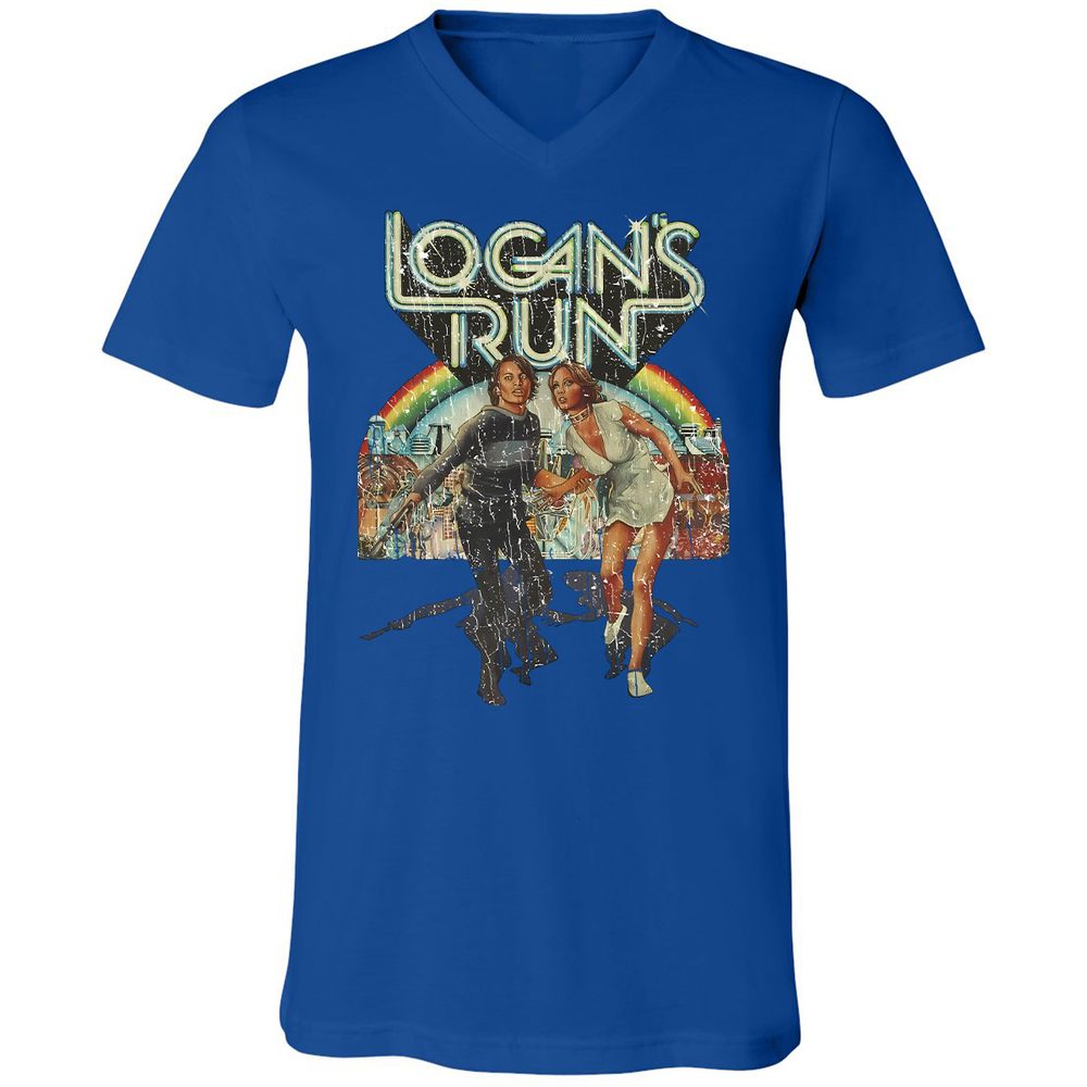 Unisex V-Neck T-Shirt - KLQMU9VX - True Royal - 4