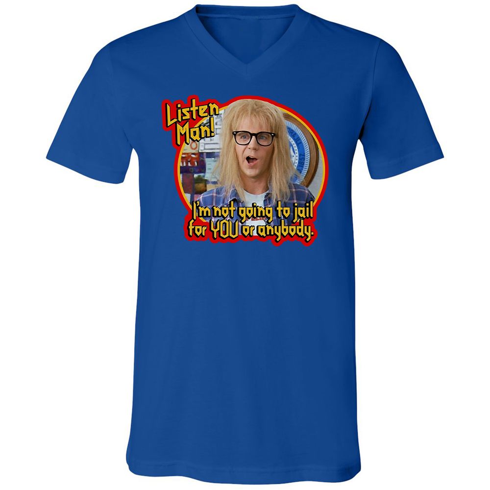 Unisex V-Neck T-Shirt - C4KL83RS - True Royal - 4