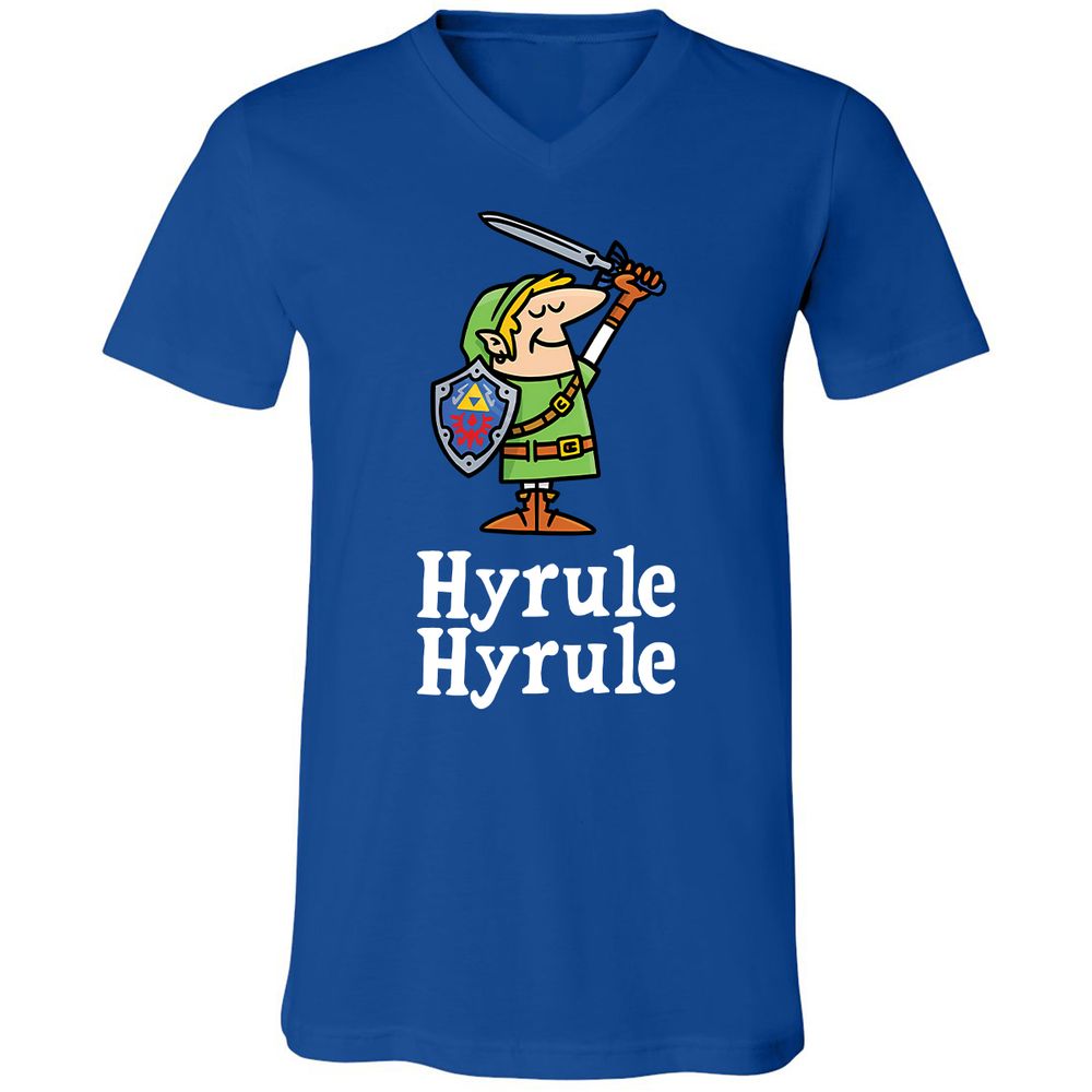 Unisex V-Neck T-Shirt - XAMQF8HW - True Royal - 4