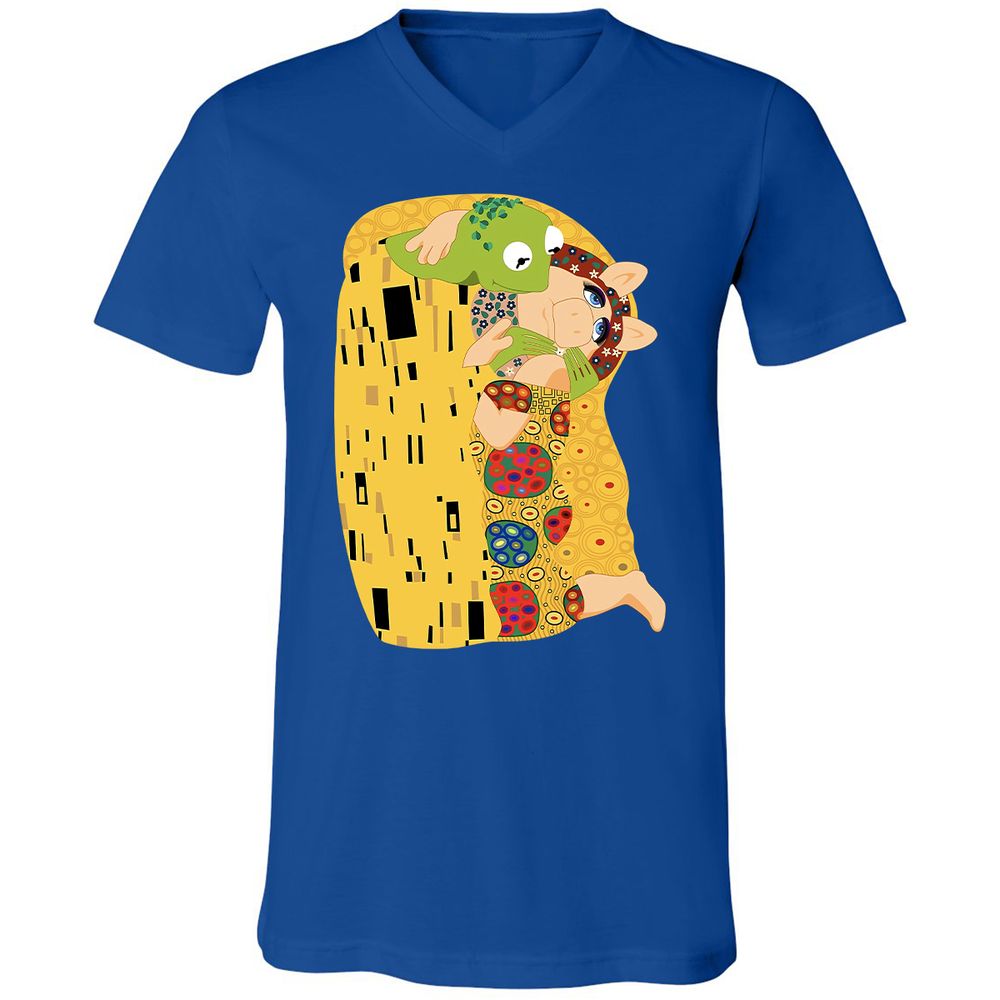 Unisex V-Neck T-Shirt - H1HMBCZ6 - True Royal - 4
