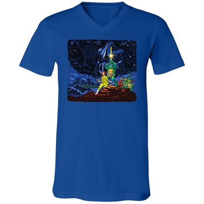 Unisex V-Neck T-Shirt - 9D8XMWLG - True Royal - 4