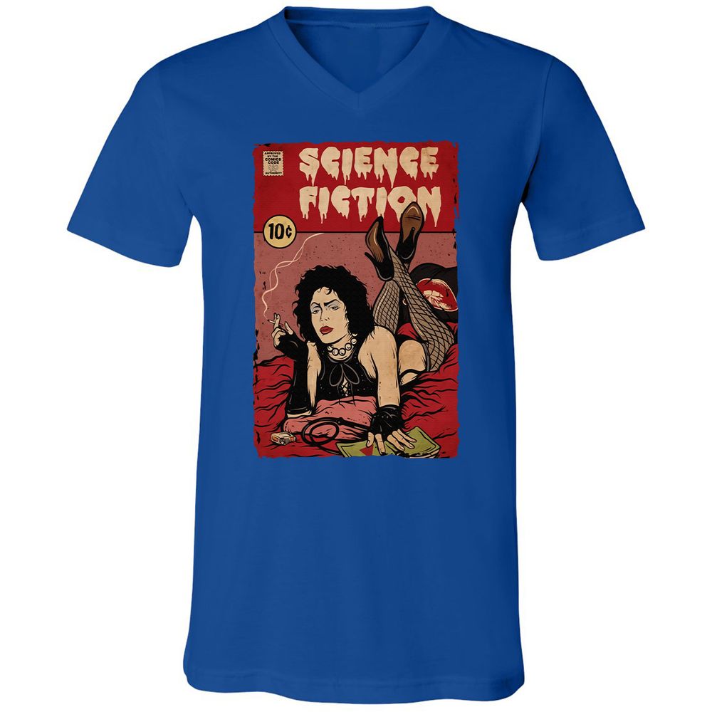 Unisex V-Neck T-Shirt - BDRC7EDK - True Royal - 4