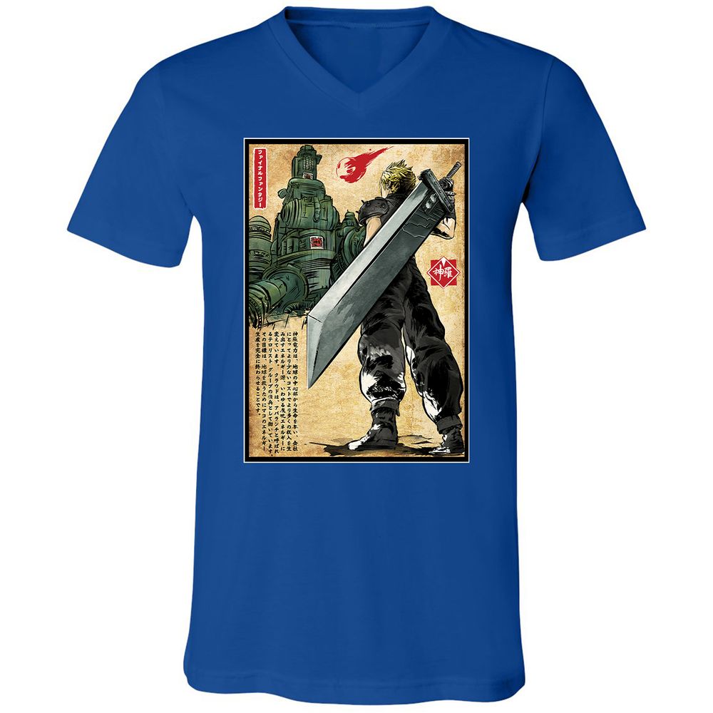 Unisex V-Neck T-Shirt - GKGG8FQ3 - True Royal - 4