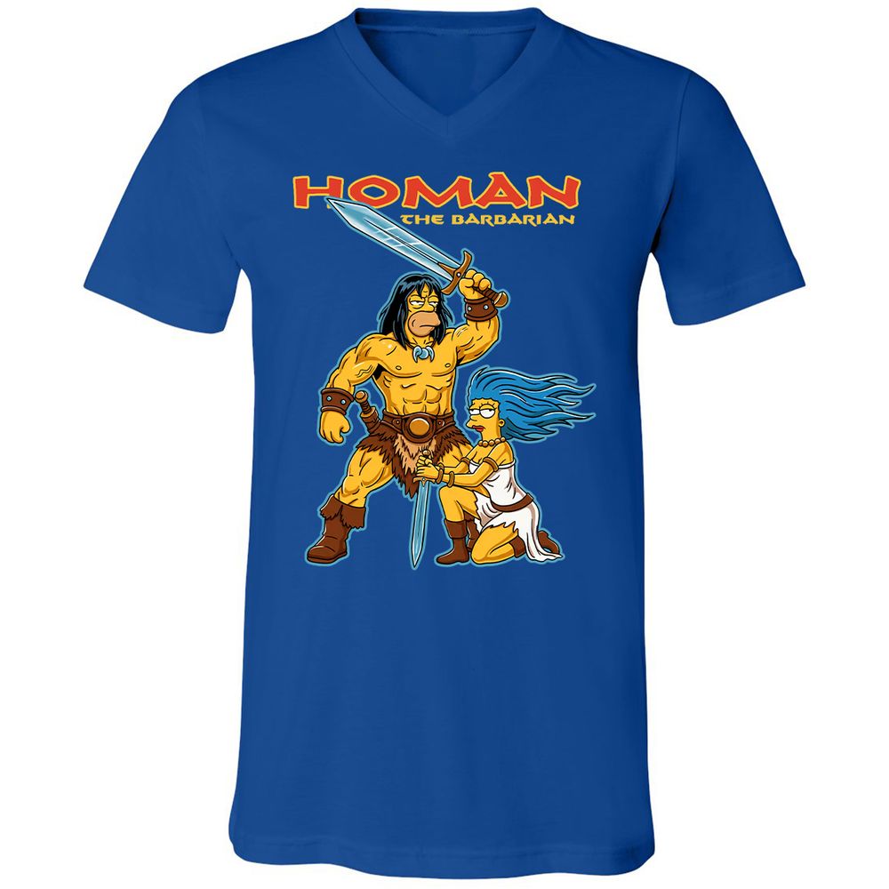 Unisex V-Neck T-Shirt - G8NTVGXJ - True Royal - 4