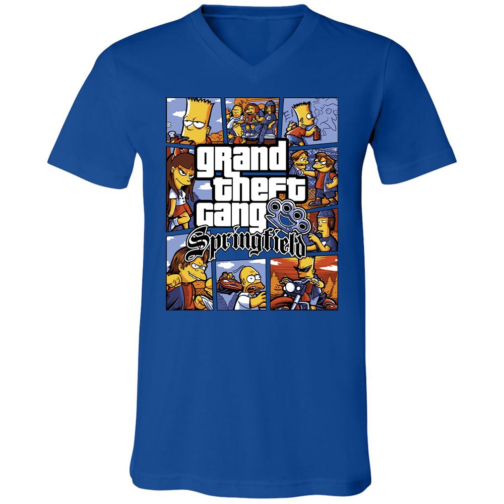 Unisex V-Neck T-Shirt - 3RN1RZFQ - True Royal - 4