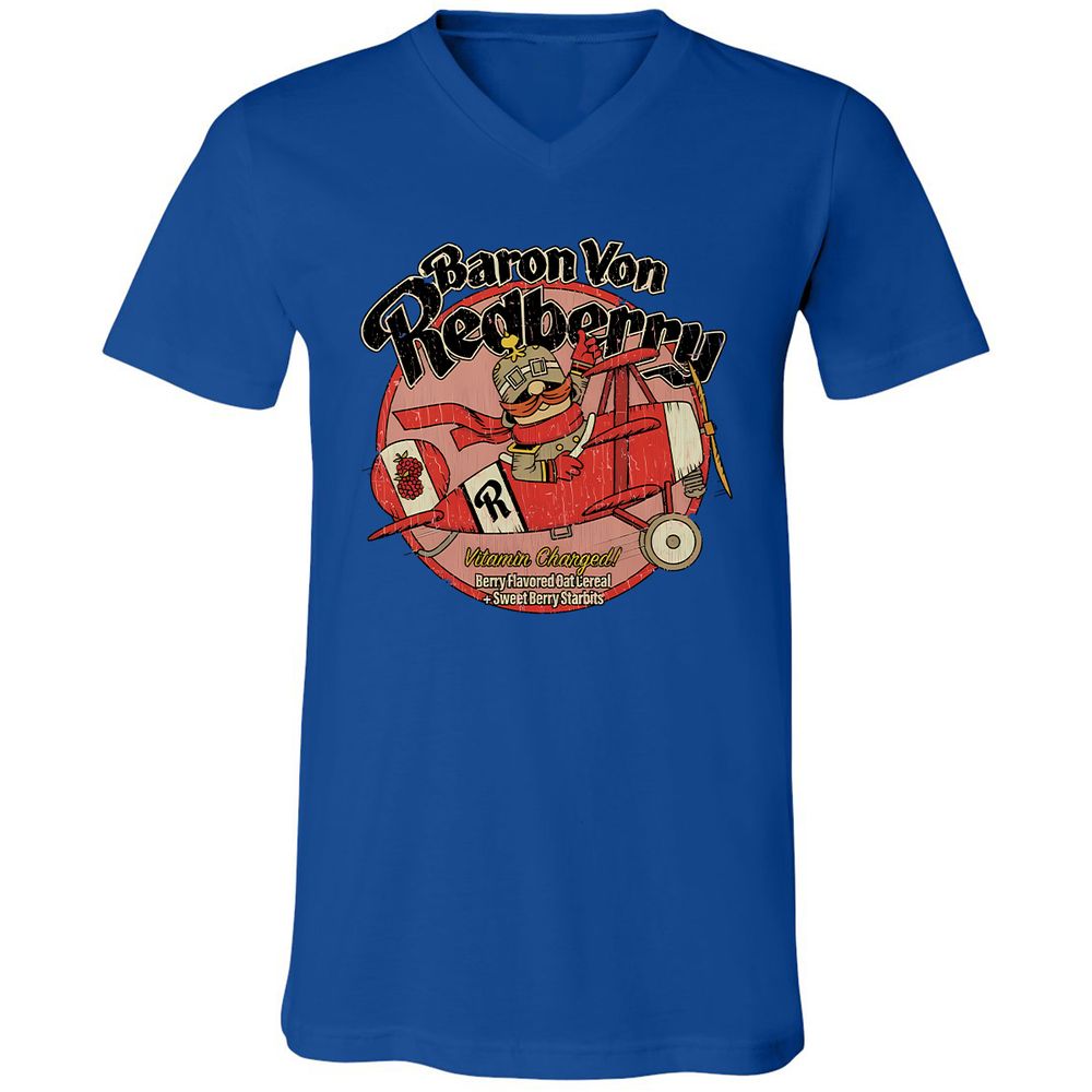 Unisex V-Neck T-Shirt - 1DW7PL7D - True Royal - 4