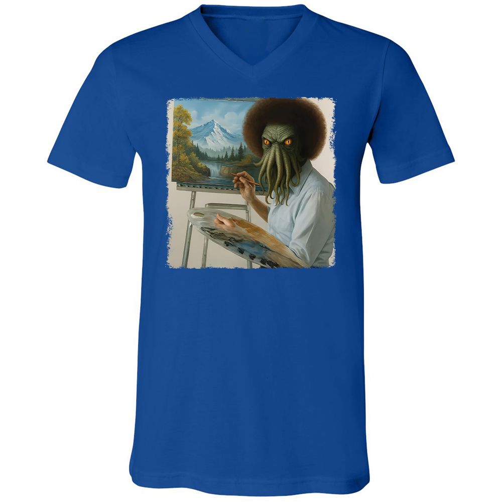 Unisex V-Neck T-Shirt - YK3GSC6U - True Royal - 4