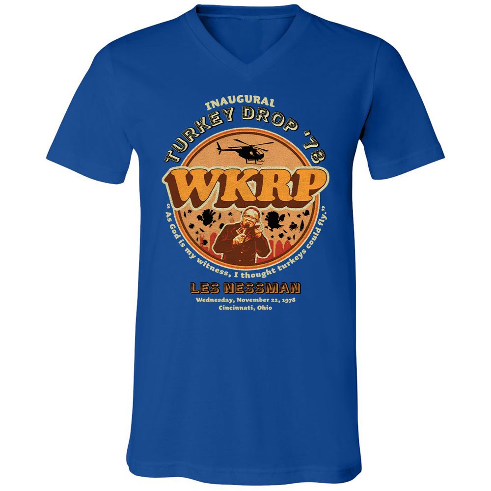 Unisex V-Neck T-Shirt - M8EQXNFQ - True Royal - 4