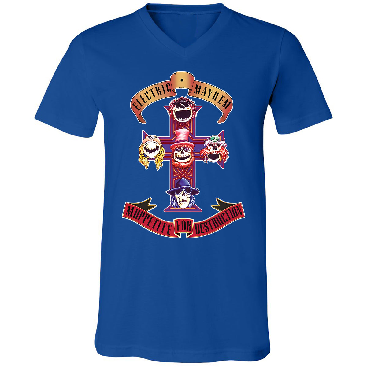 Unisex V-Neck T-Shirt - 2WQGNPEX - True Royal - 4