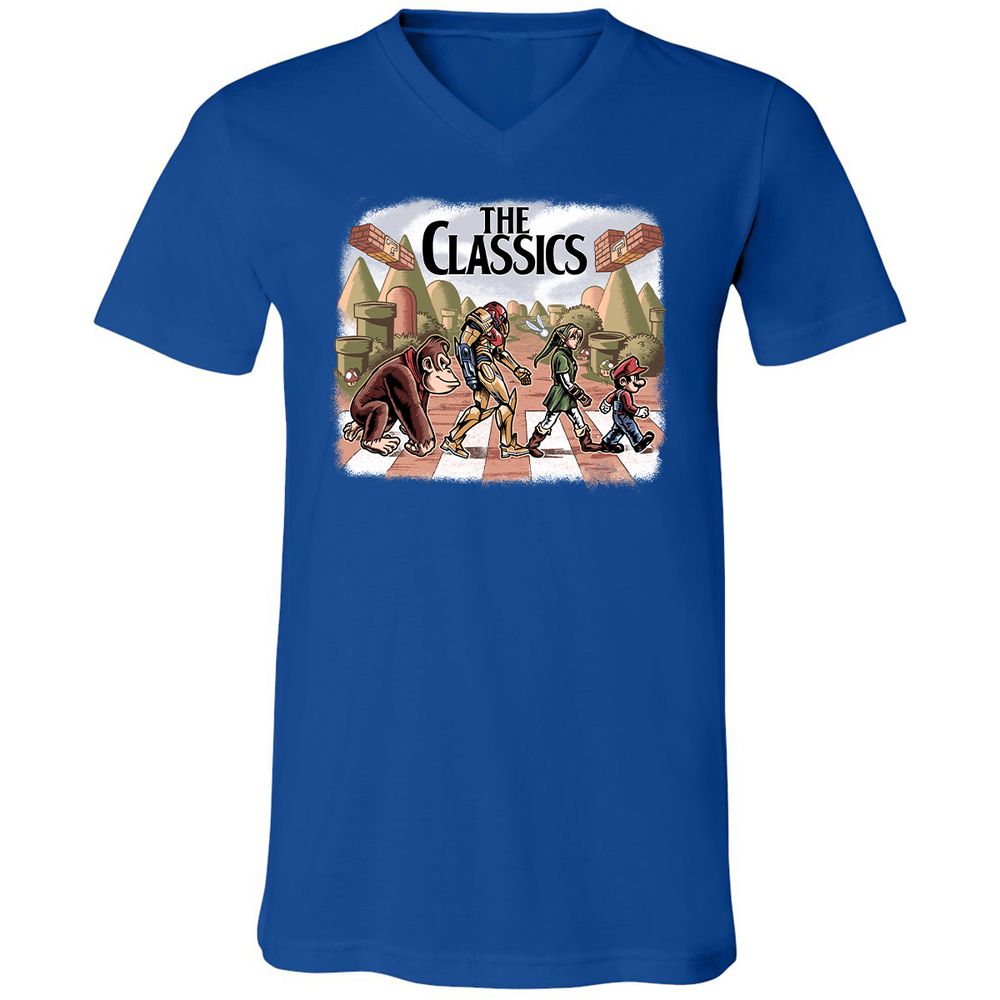 Unisex V-Neck T-Shirt - S9NRU7DJ - True Royal - 4