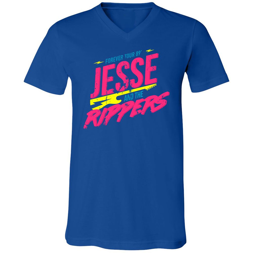 Unisex V-Neck T-Shirt - K2JCZP6X - True Royal - 4