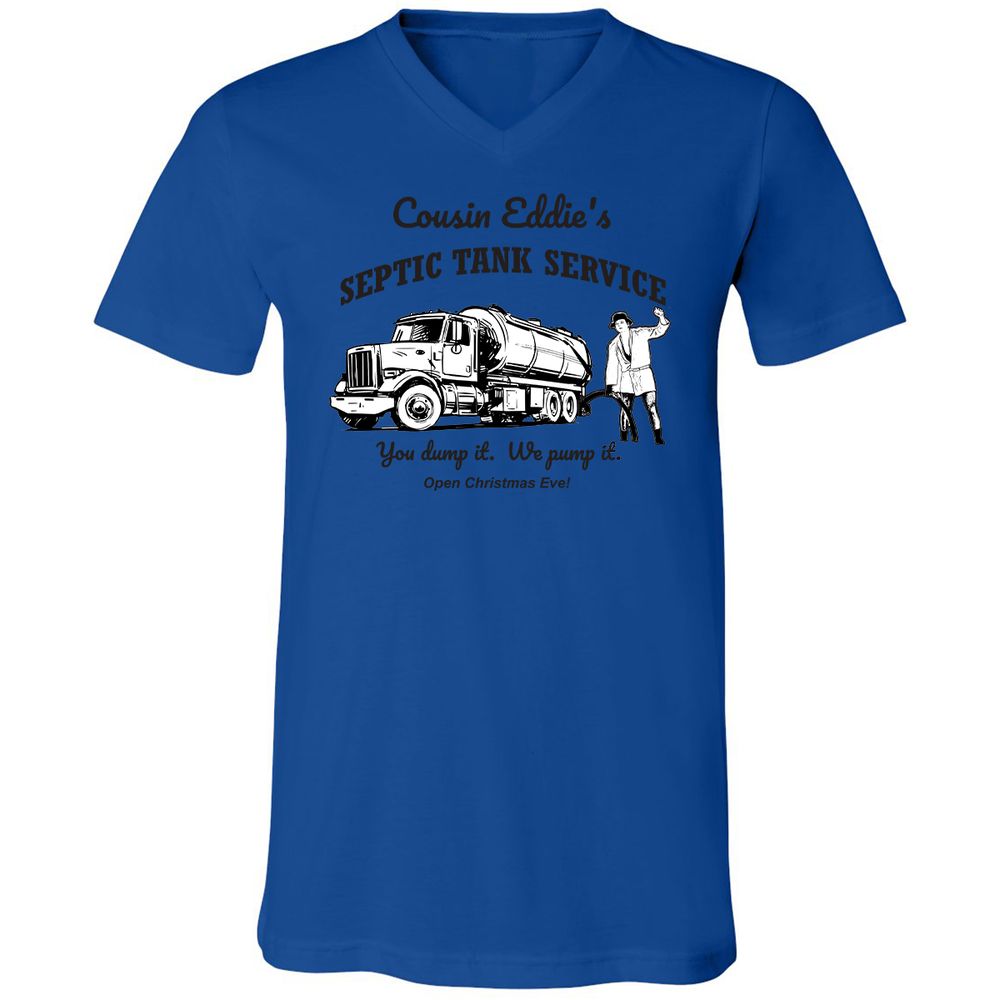 Unisex V-Neck T-Shirt - YZGLQSX7 - True Royal - 4