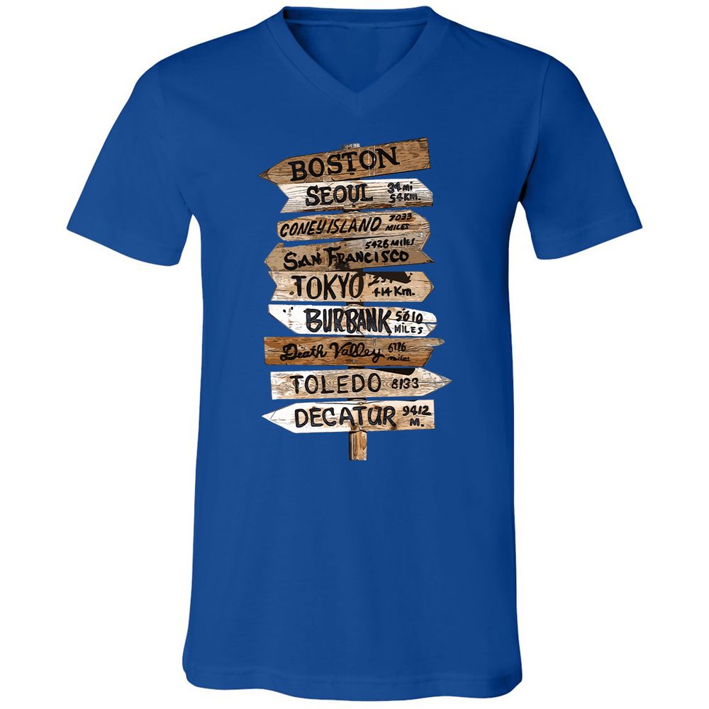 Unisex V-Neck T-Shirt - R1J24H31 - True Royal - 4