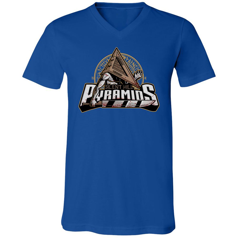 Unisex V-Neck T-Shirt - YXBG6ET9 - True Royal - 4