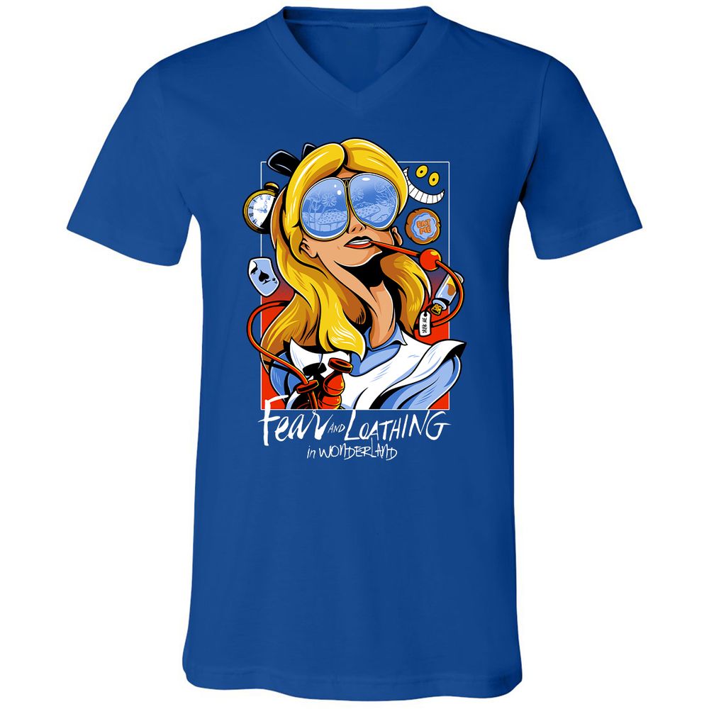 Unisex V-Neck T-Shirt - P7K7CRL8 - True Royal - 4