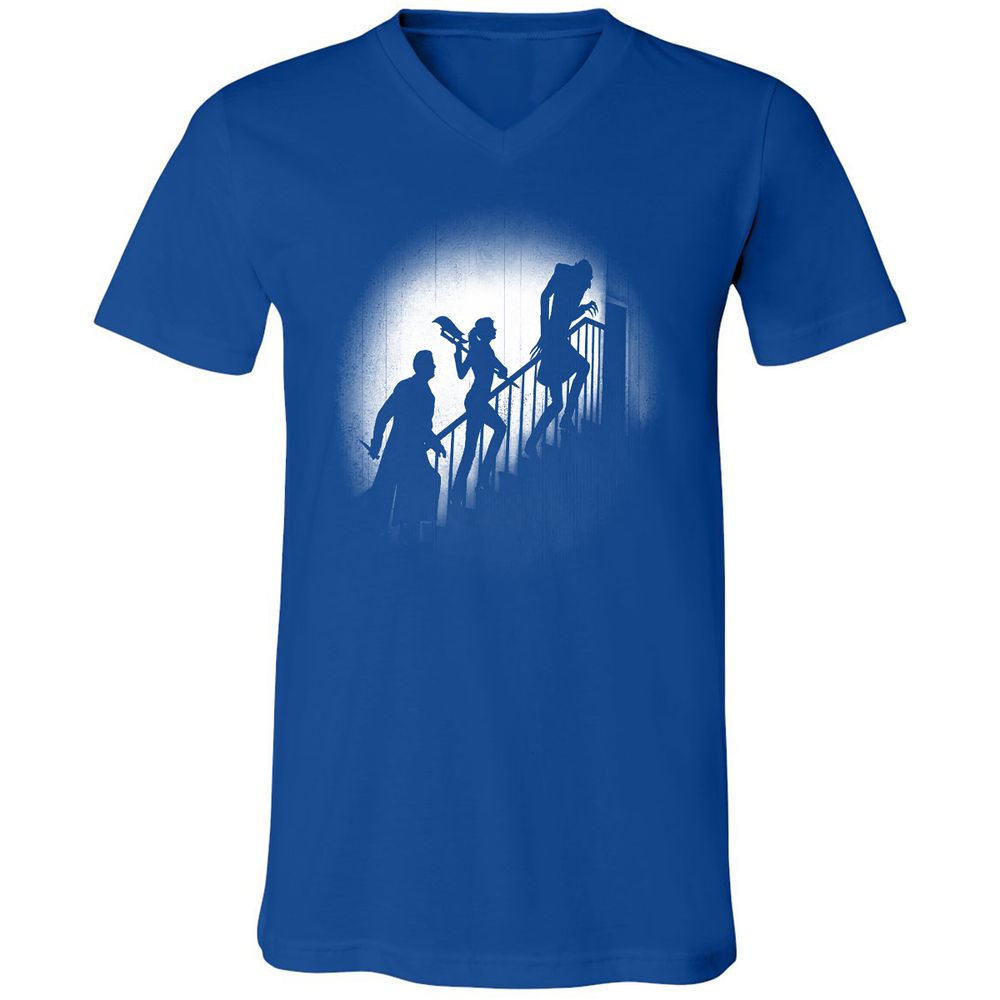 Unisex V-Neck T-Shirt - HCH9TXTT - True Royal - 4