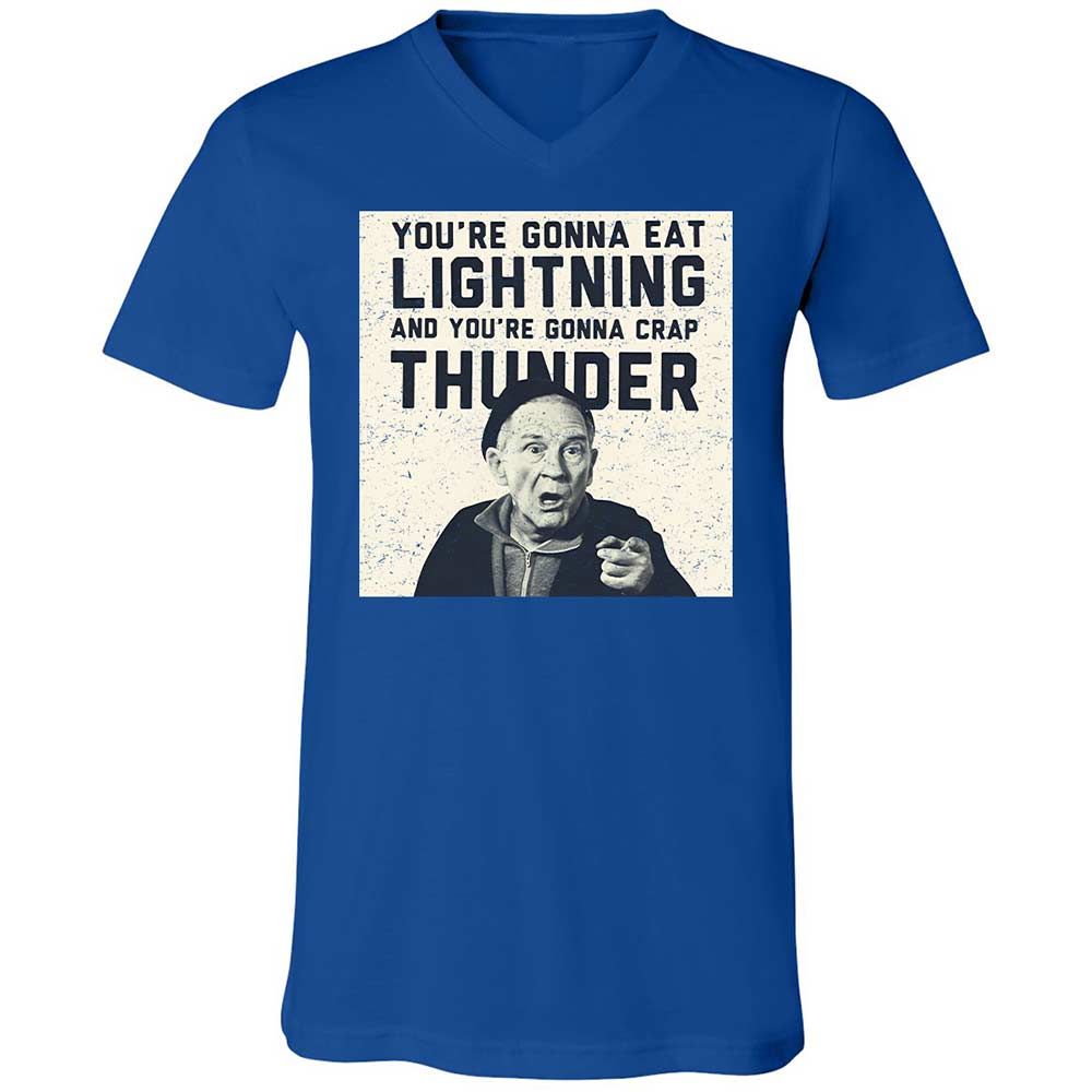 Unisex V-Neck T-Shirt - 7SZ7KLQ8 - True Royal - 4