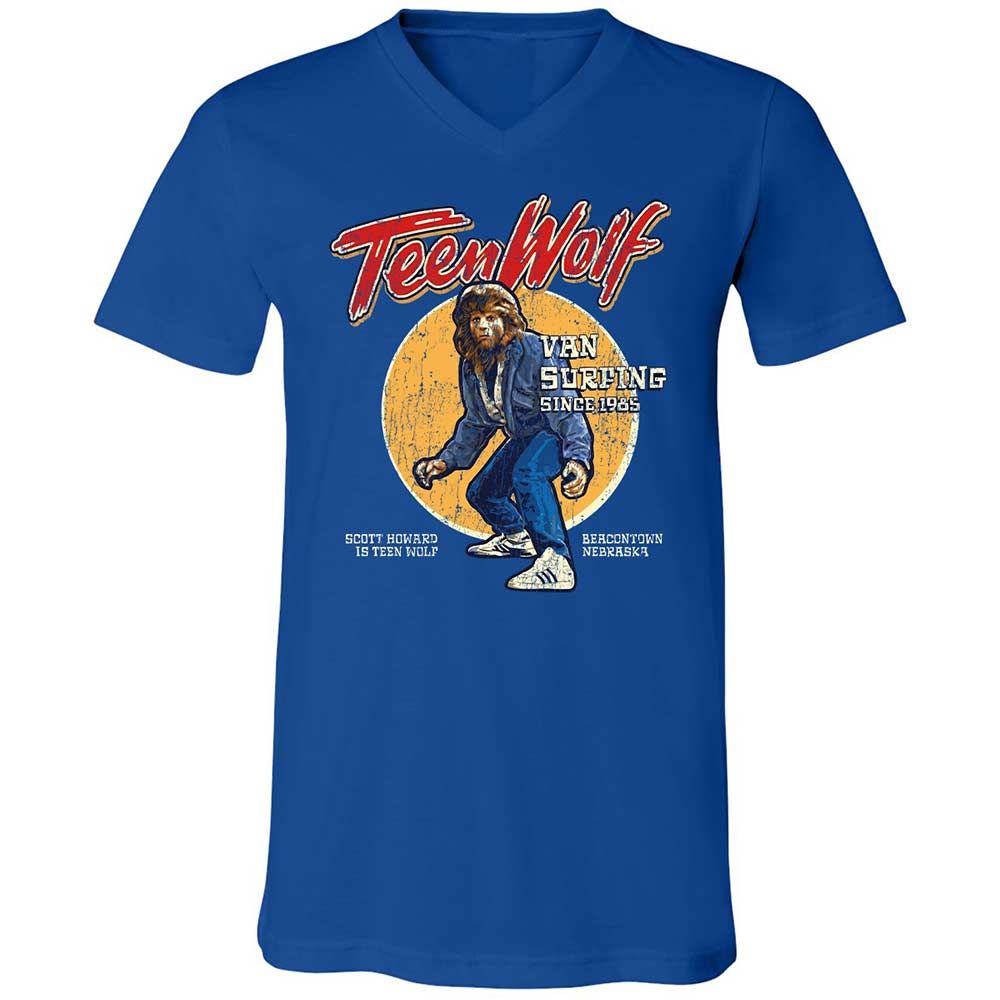 Unisex V-Neck T-Shirt - R9XFT5J6 - True Royal - 4