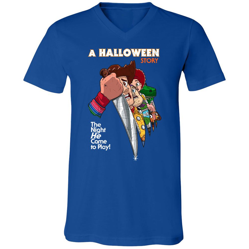 Unisex V-Neck T-Shirt - Q8ZWRSSV - True Royal - 4