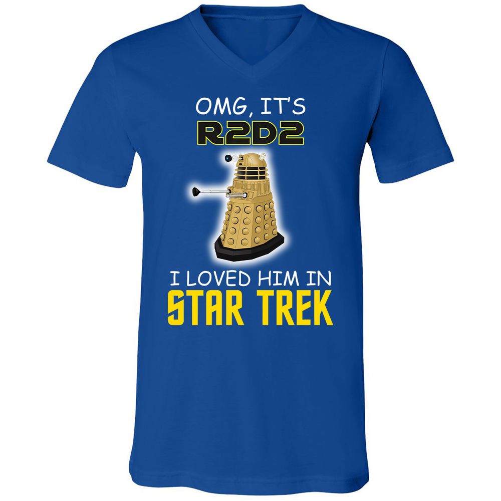 Unisex V-Neck T-Shirt - KNWNACST - True Royal - 4