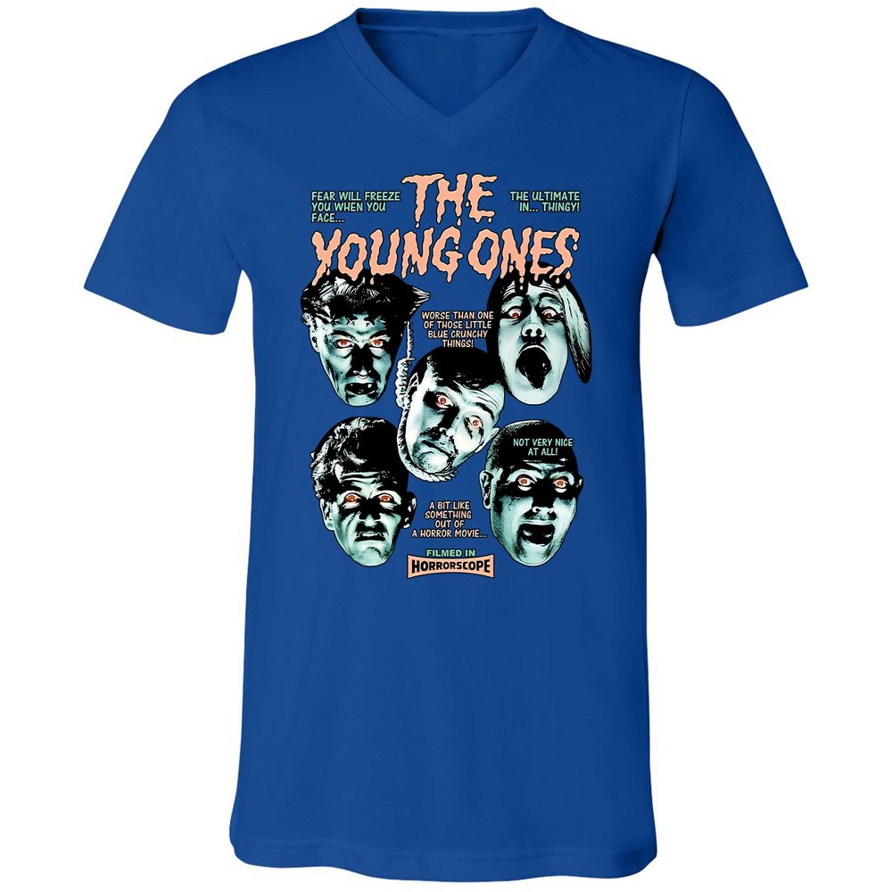 Unisex V-Neck T-Shirt - VE9N6FGU - True Royal - 4