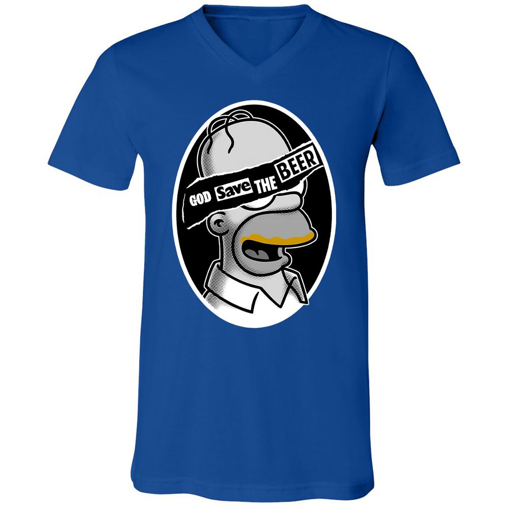 Unisex V-Neck T-Shirt - LUZ5T3XA - True Royal - 4