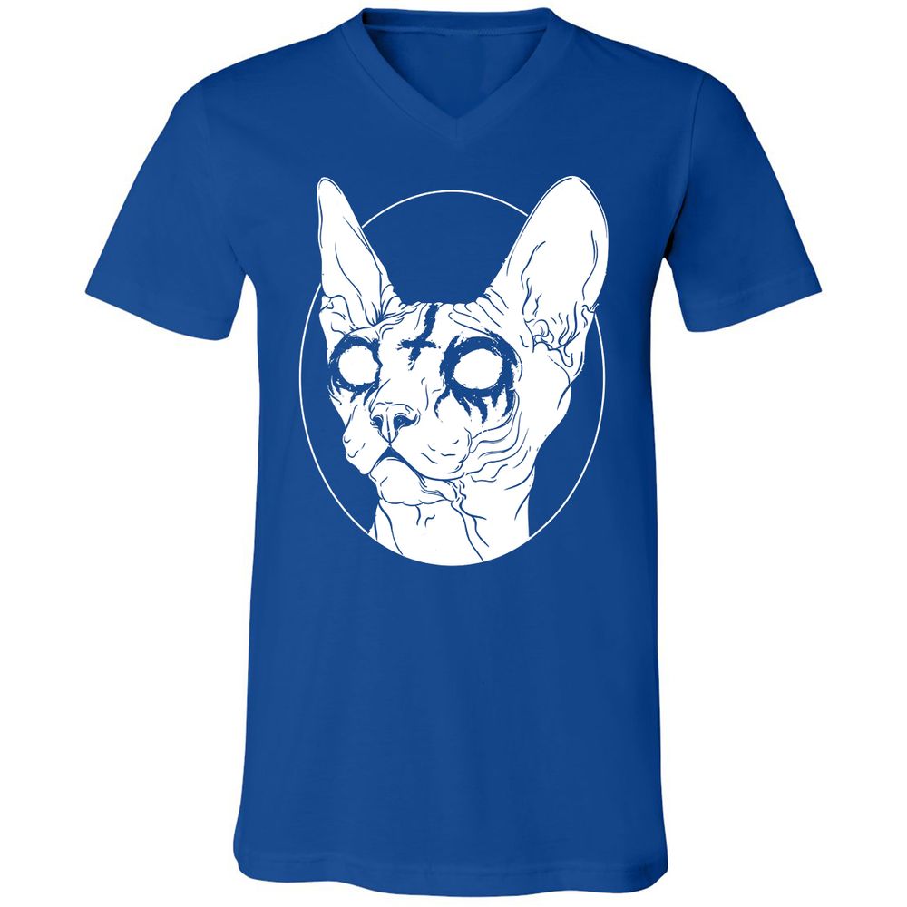 Unisex V-Neck T-Shirt - XN97RFH6 - True Royal - 4