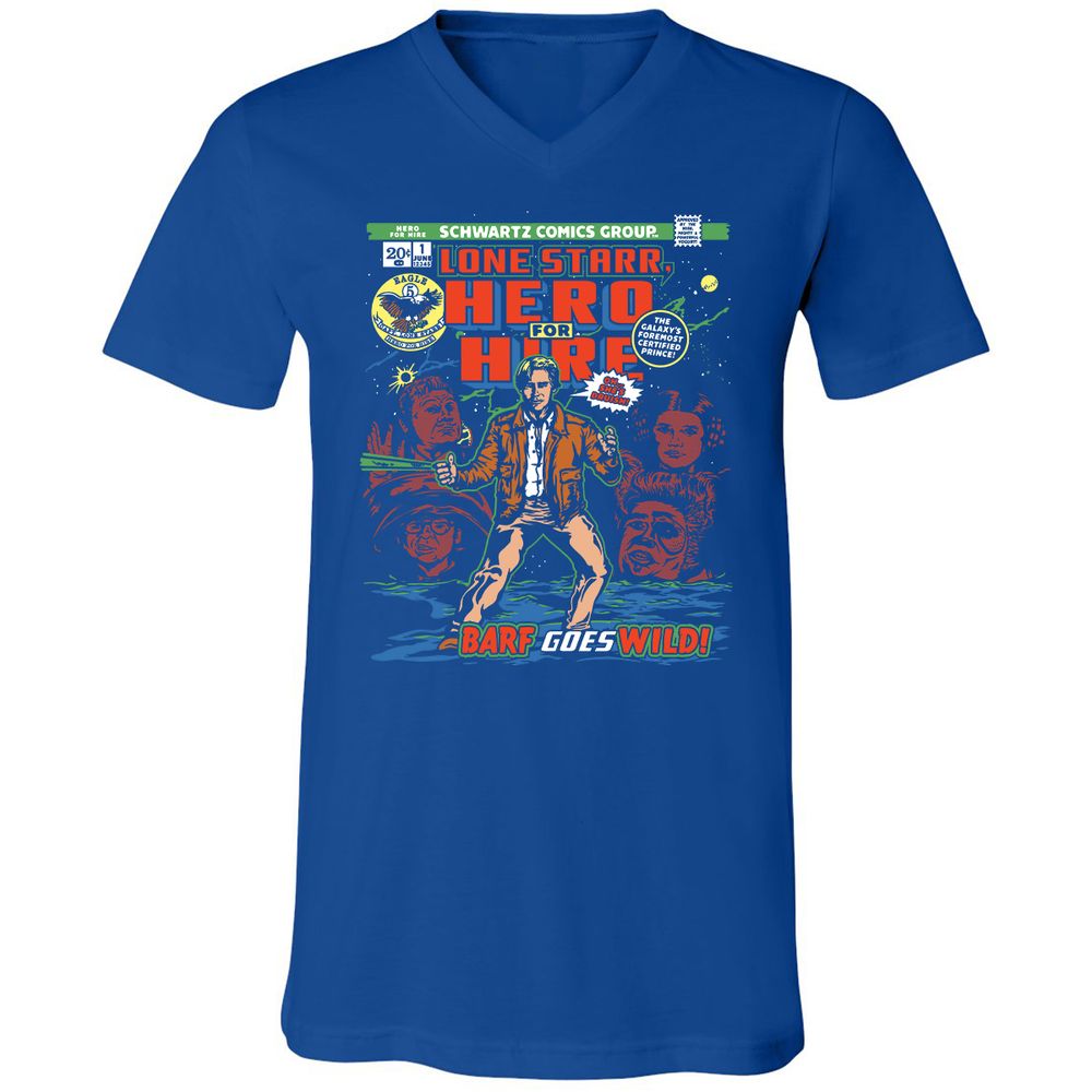 Unisex V-Neck T-Shirt - G9DLJXX4 - True Royal - 4