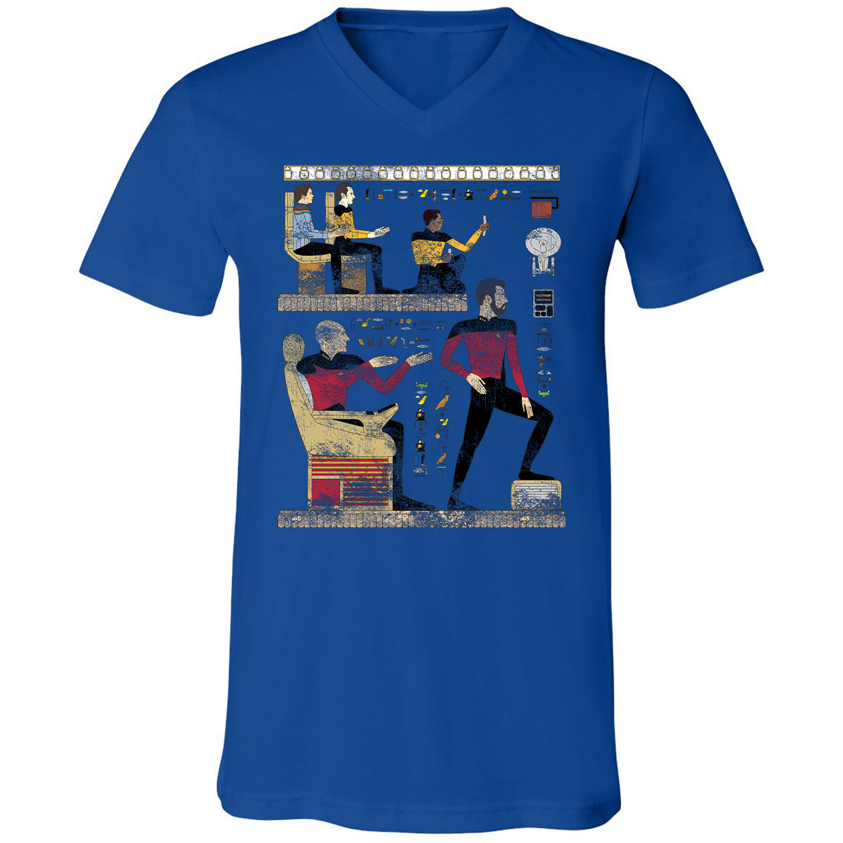 Unisex V-Neck T-Shirt - YGG9BPS4 - True Royal - 4