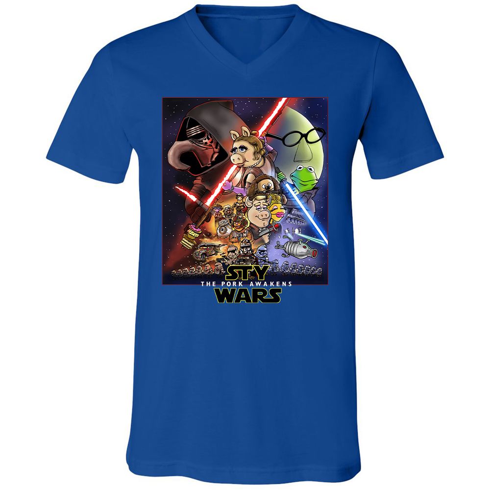 Unisex V-Neck T-Shirt - TKRUB669 - True Royal - 4