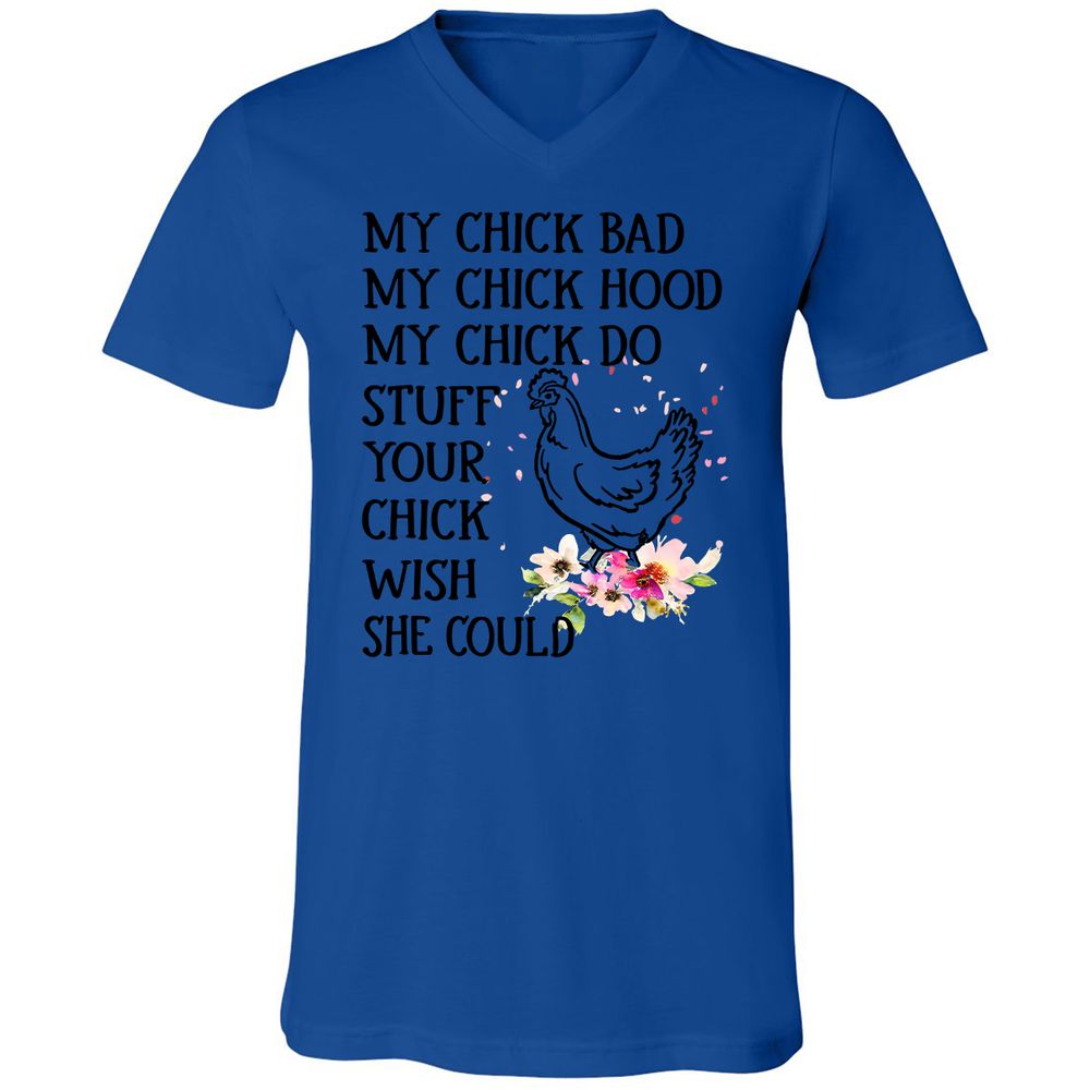 Unisex V-Neck T-Shirt - YVUX57TN - True Royal - 4