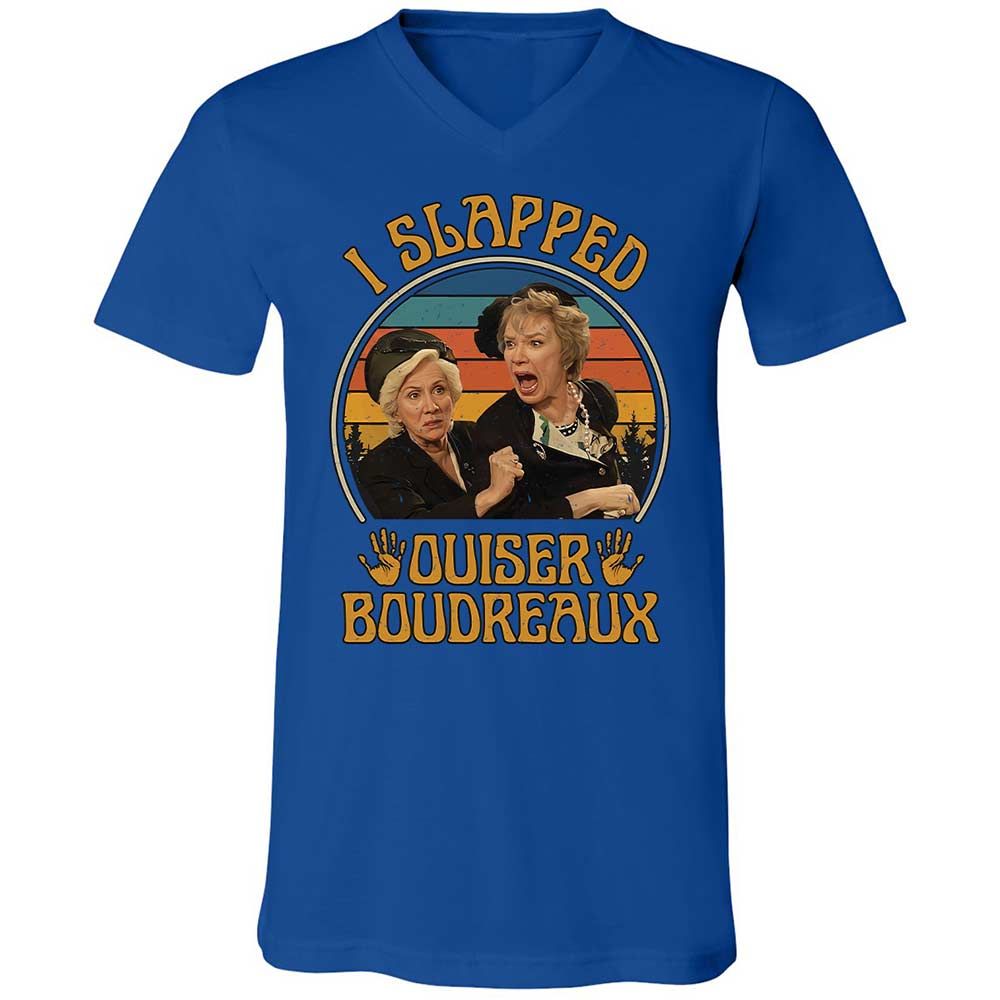 Unisex V-Neck T-Shirt - QFBQK1QP - True Royal - 4