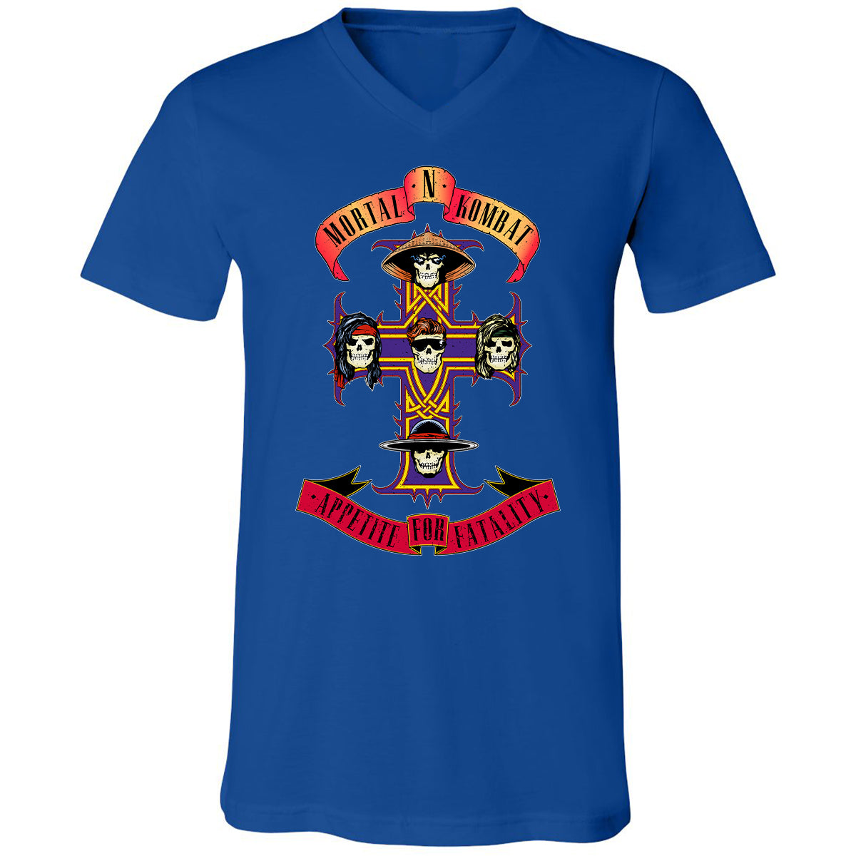 Unisex V-Neck T-Shirt - EB1QCC9P - True Royal - 4