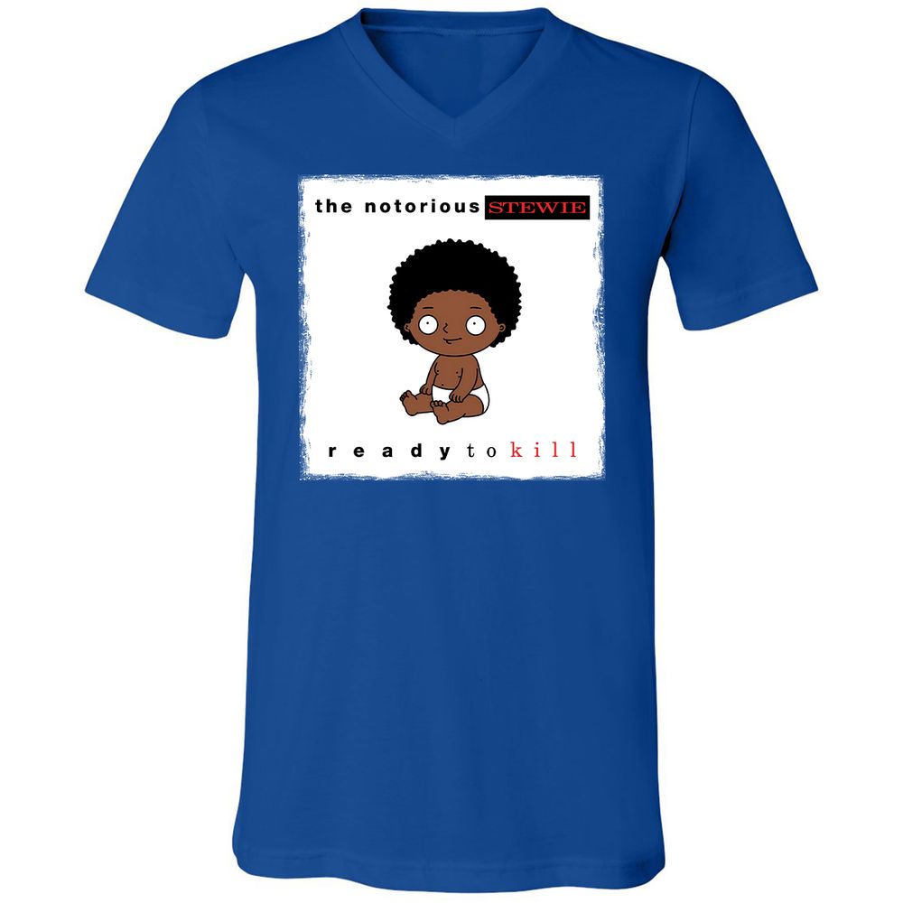 Unisex V-Neck T-Shirt - JR1WX8DD - True Royal - 4