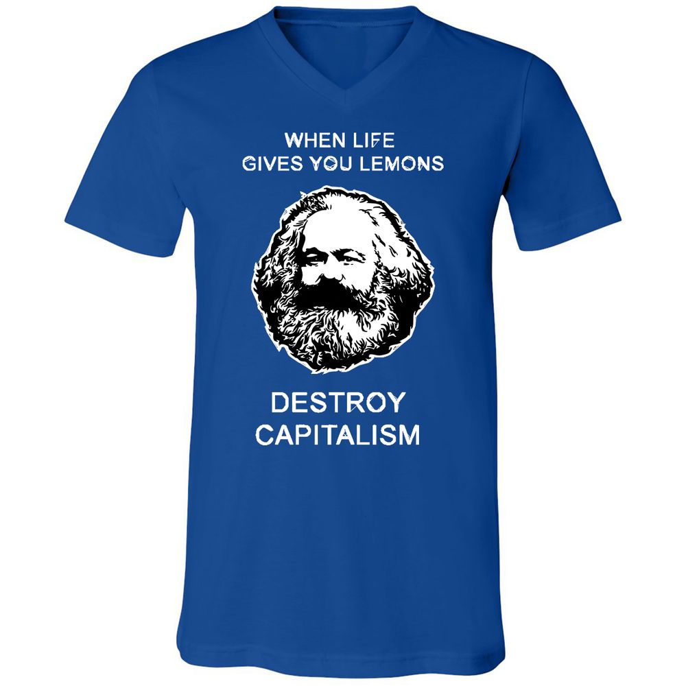 Unisex V-Neck T-Shirt - V4CQRWM8 - True Royal - 4